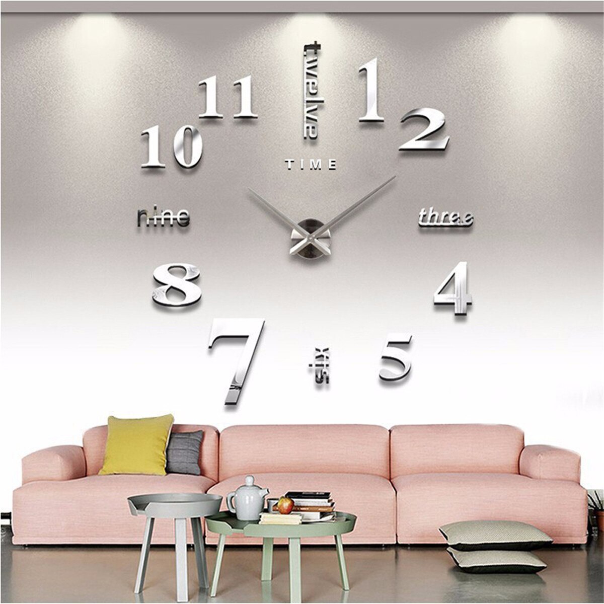 DIY duvar saati 3D ayna saat yaratıcı akrilik duvar çıkartmaları oturma odası kuvars iğne avrupa Horloge ev dekor damla nakliye