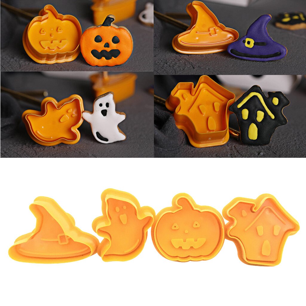 4pcs/set Halloween cookie cutter B iscuit Cookie Cutters B iscuit Mold cookie cutters Decorating Tool