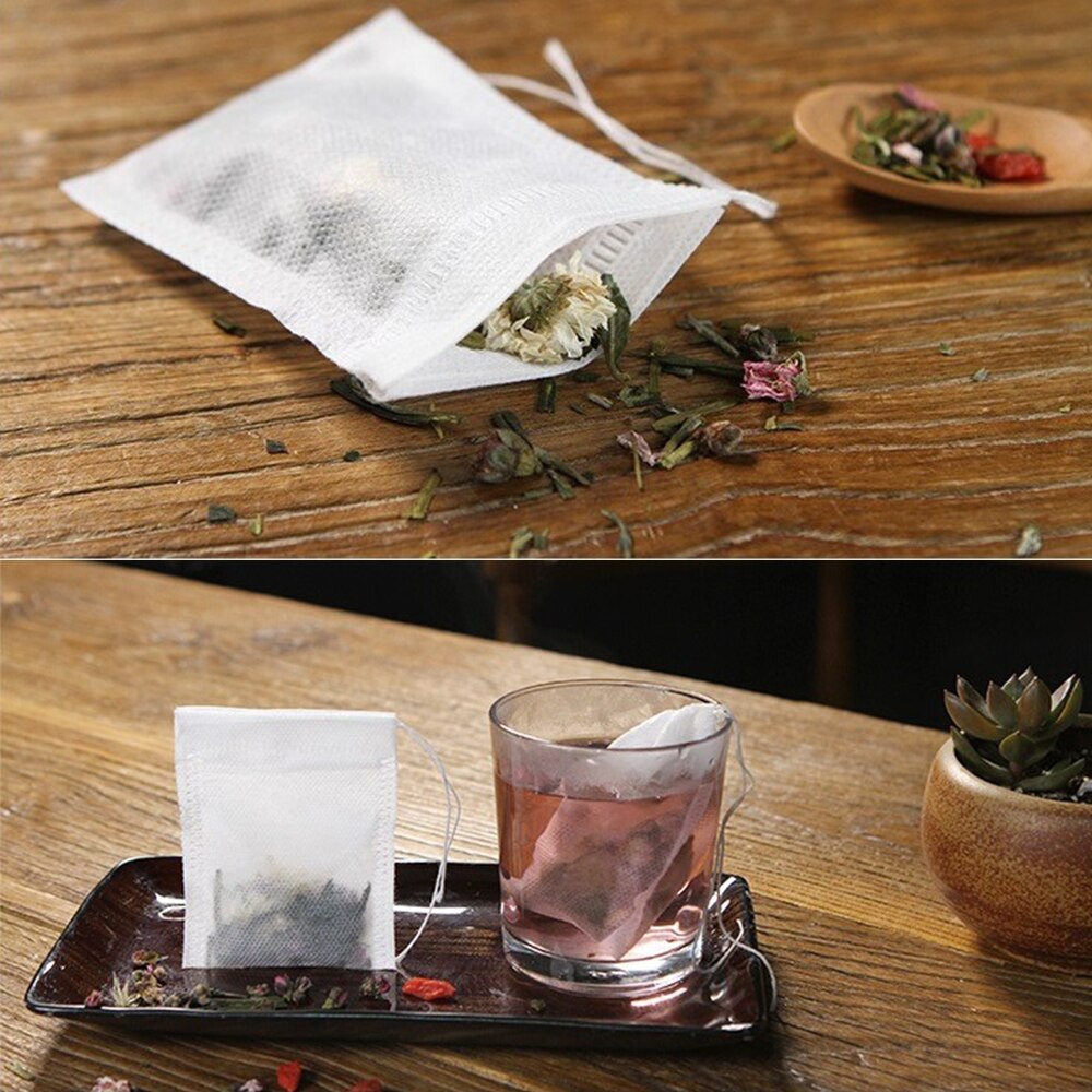 100Pcs/Lot Disposable Tea Bags Empty Scented Tea Bag With String Heal Seal Filter Paper For Herb Loose Tea
