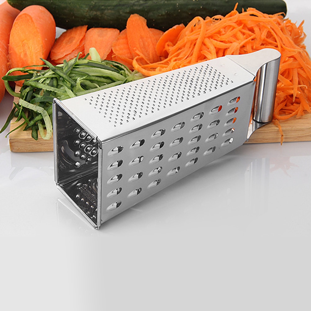 Stainless Steel 4 Sided Blades Household Box Grater Container Multipurpose Vegetables Cutter Kitchen Tools Manual Cheese Slicer