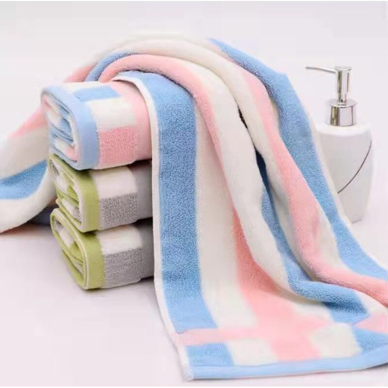 Cotton Towel New Thickened Cotton Color Stripe Cover Towel Adult Face Towel Bath Towel Powerful Water Absorption