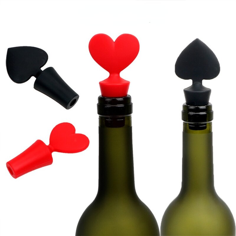 1PC Silicone Poker Shaped Wine Stoppers Leak Free Wine Beer Bottle Cork Stopper Plug Wine Bottle Sealer Cap Bar Tools