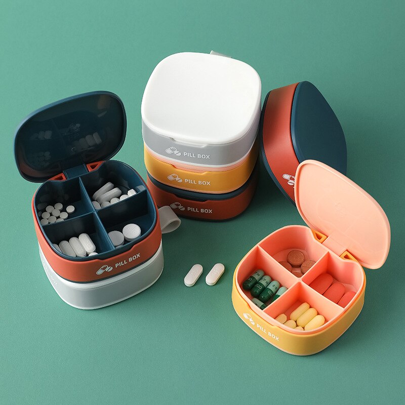 Travel medicine box Portable sealed silicone medicine box Mini subpackage medicine box Plastic silicone medicine storage box