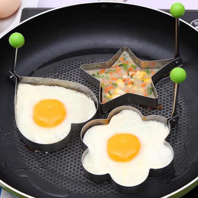 Stainless Steel Fried Egg Holder Kitchen Utensils Egg Cooker Silicone Mold Non-stick Skillet Kitchen Tools Accessories