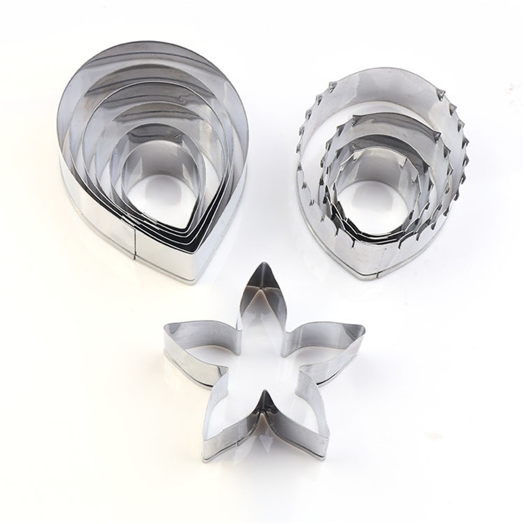 10PCS Stainless Steel Rose Cookies Mold Cake Frame Sugarcraft kitchen Accessories Baking Cutter Decorating